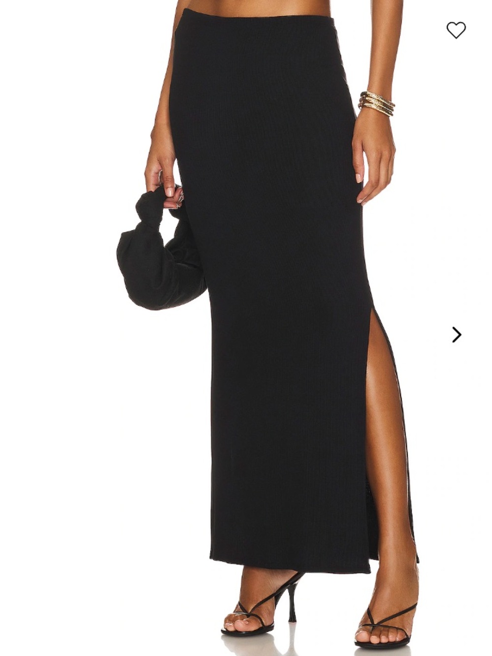 LNA Midi Knit Ribbed Skirt // XS